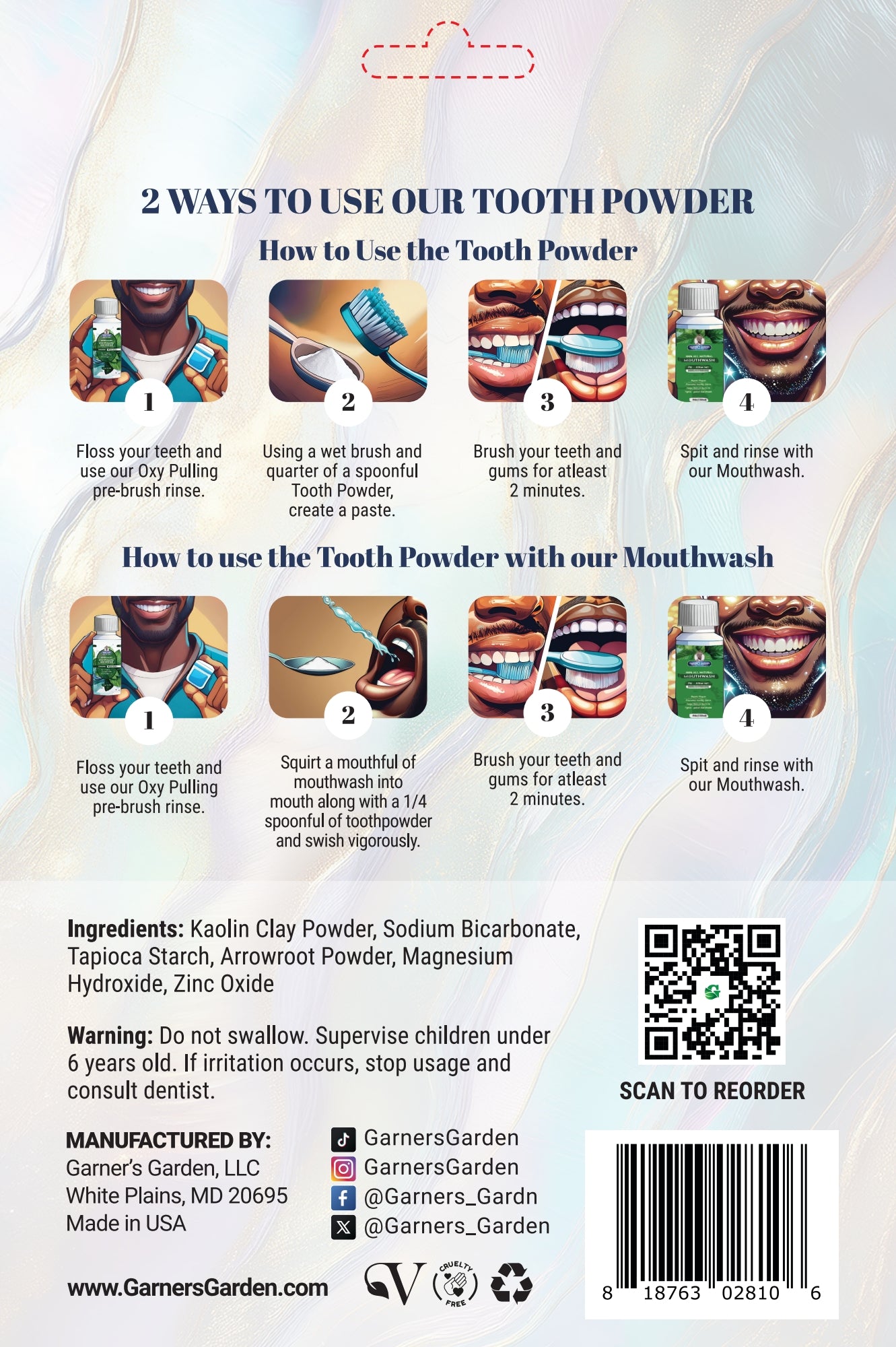 Mother of Pearl Tooth Powder | Fluoride Free | 100% Natural WS