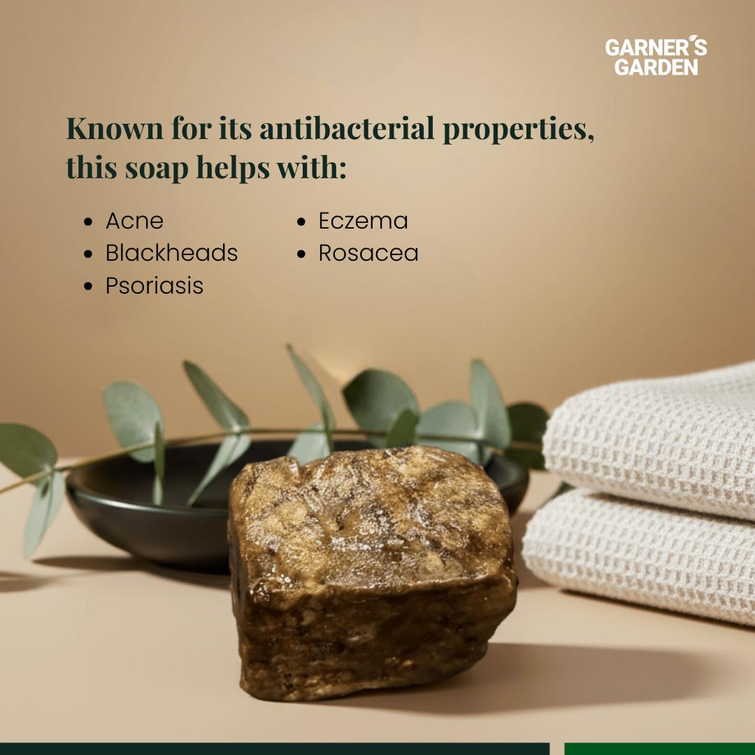 Raw African Black Soap Bar (0.5 lb)