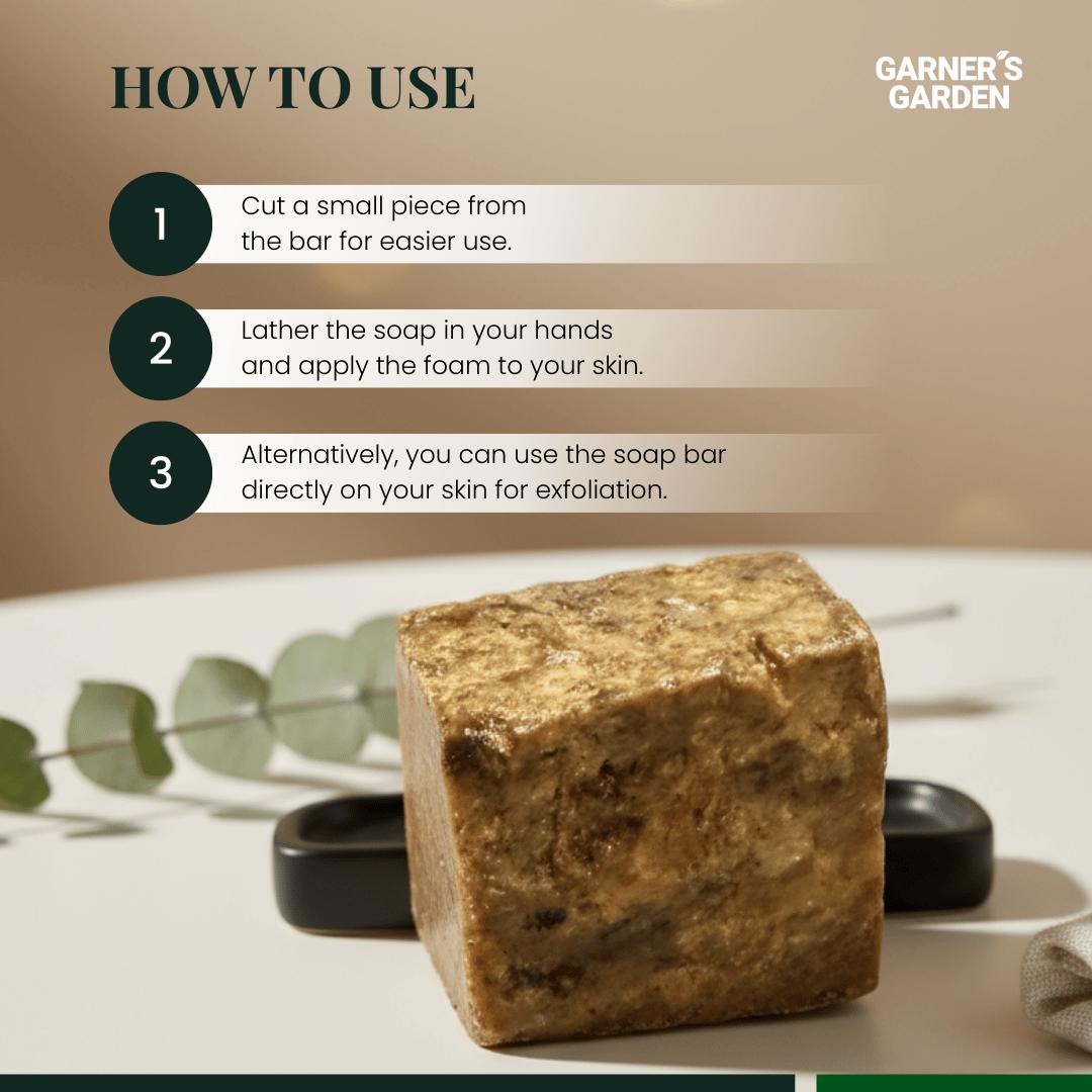 Raw African Black Soap Bar (0.5 lb)