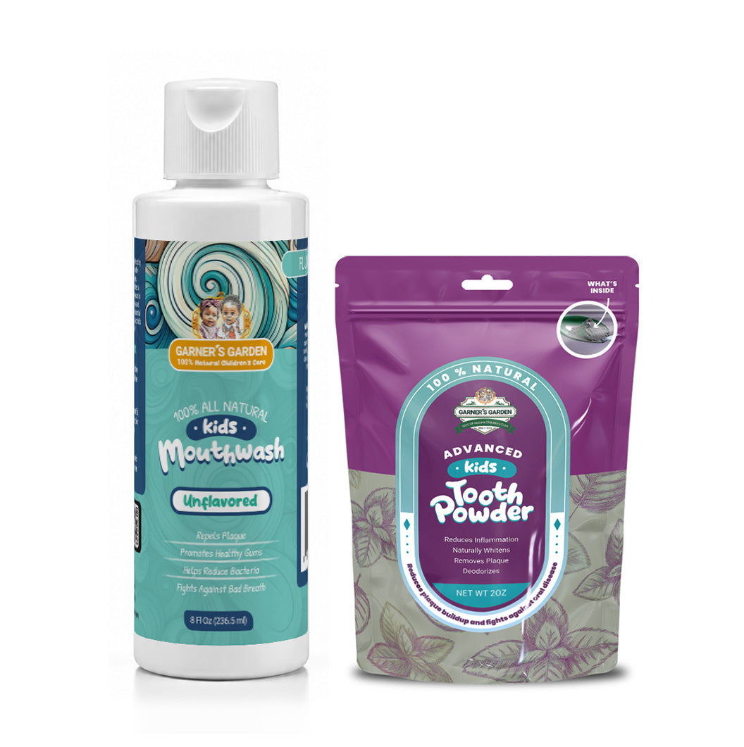 Kid's Mouthwash and Tooth Powder Package