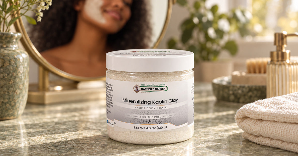Garner’s Garden product lifestyle photo for 4 Reasons to Use Kaolin Clay in Your Skin-Care Routine