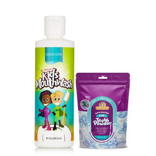 Kid's Mouthwash and Tooth Powder Package