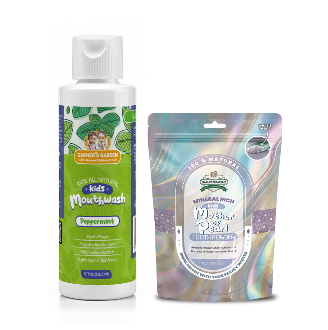Kid's Mouthwash and Tooth Powder Package