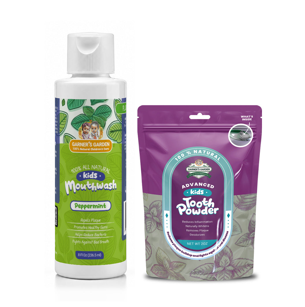 Kid's Mouthwash and Tooth Powder Package