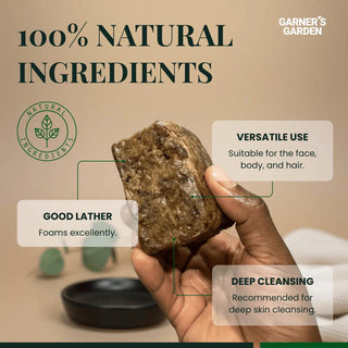 Raw African Black Soap Bar (0.5 lb)