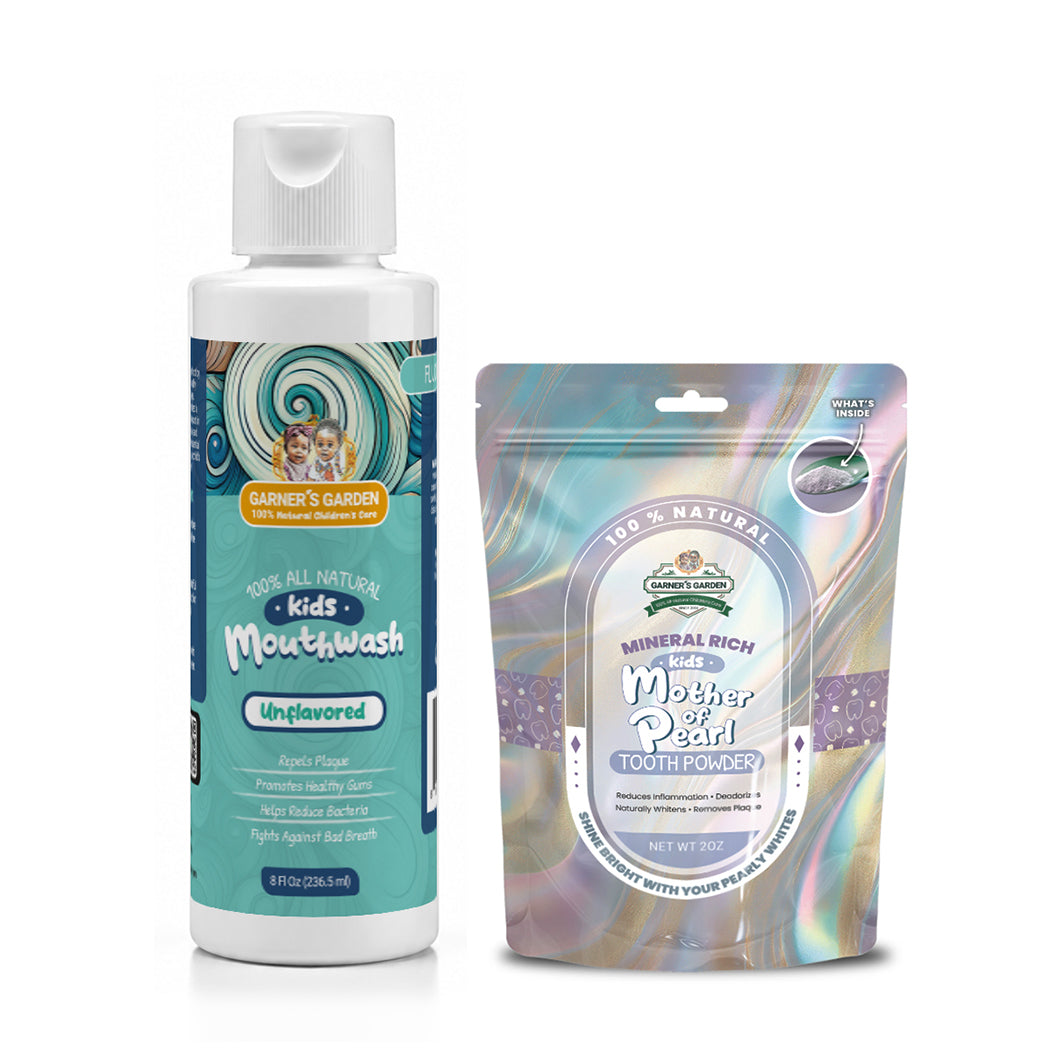 Kid's Mouthwash and Tooth Powder Package